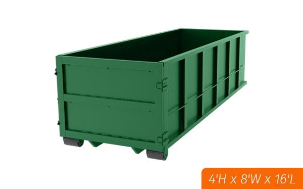 our dumpster rental services offer 15-yard dumpsters